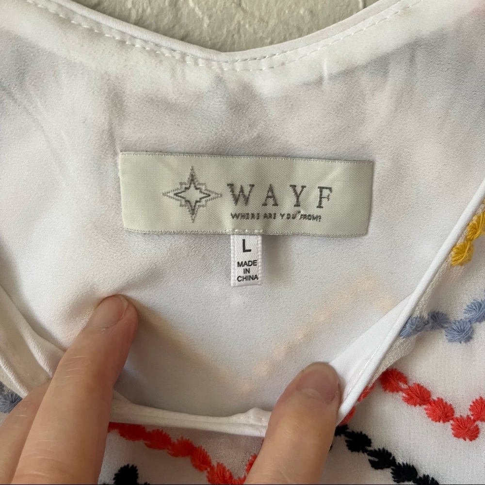 WAYF Embroidered Camisole Tank White L - Picture 5 of 7